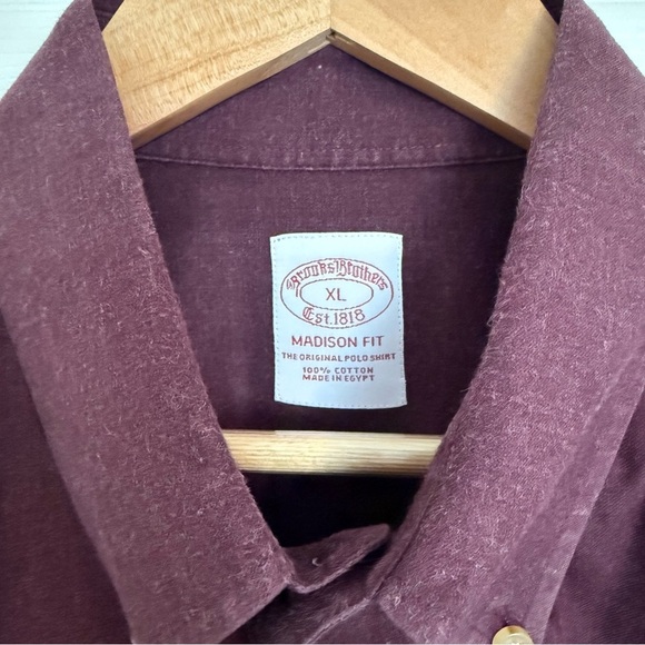 Brooks Brother Madison Fit 100% Cotton Red Casual Button Down Shirt XL - Picture 4 of 7